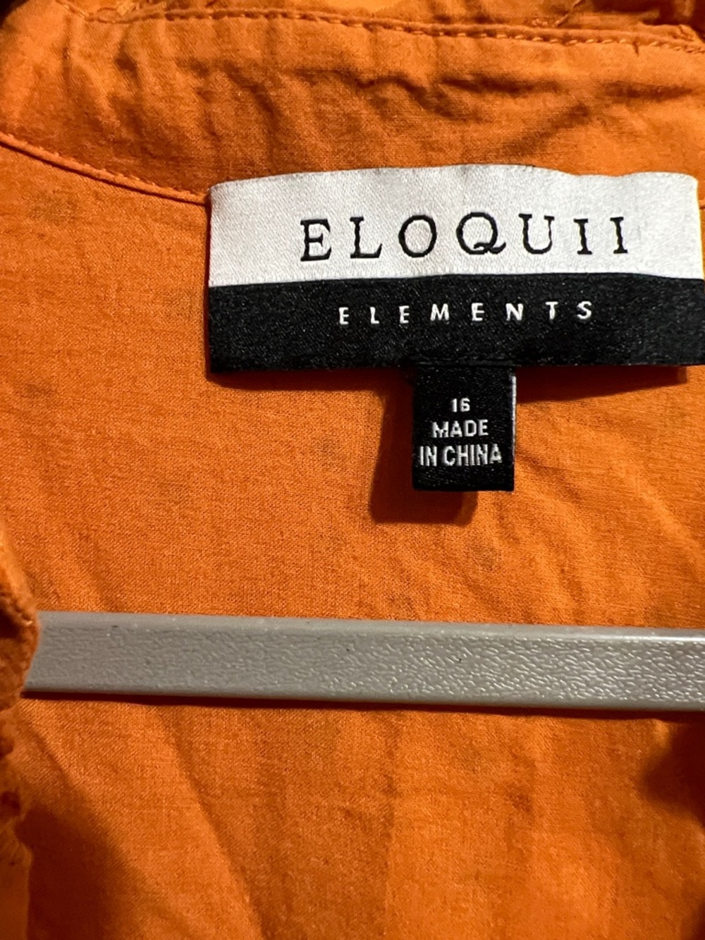 ELOQUII Elements Orange Cotton Eyelet Tiered Midi Dress Size 16 Boho Cottagecore - Picture 4 of 9